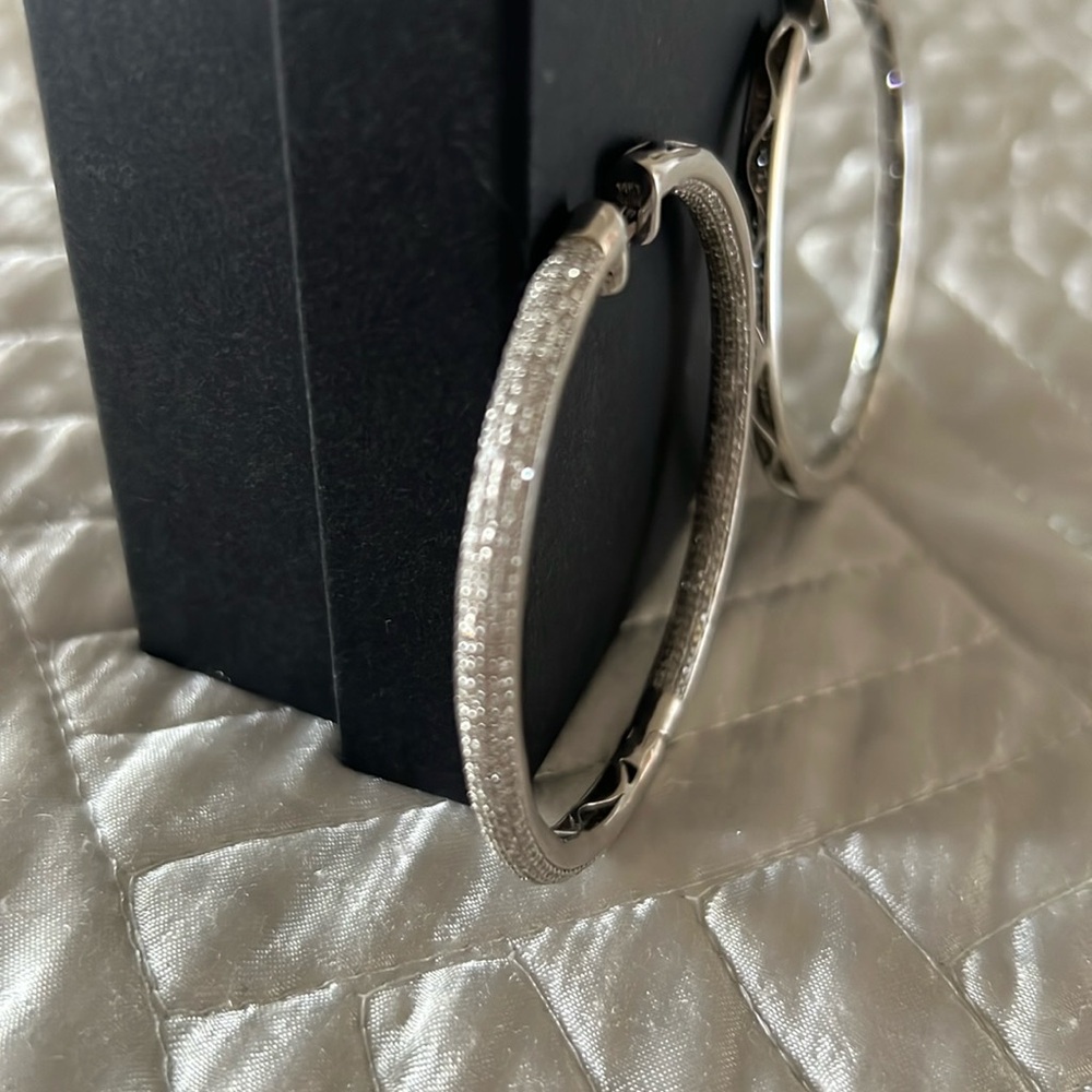 White gold diamond hoops